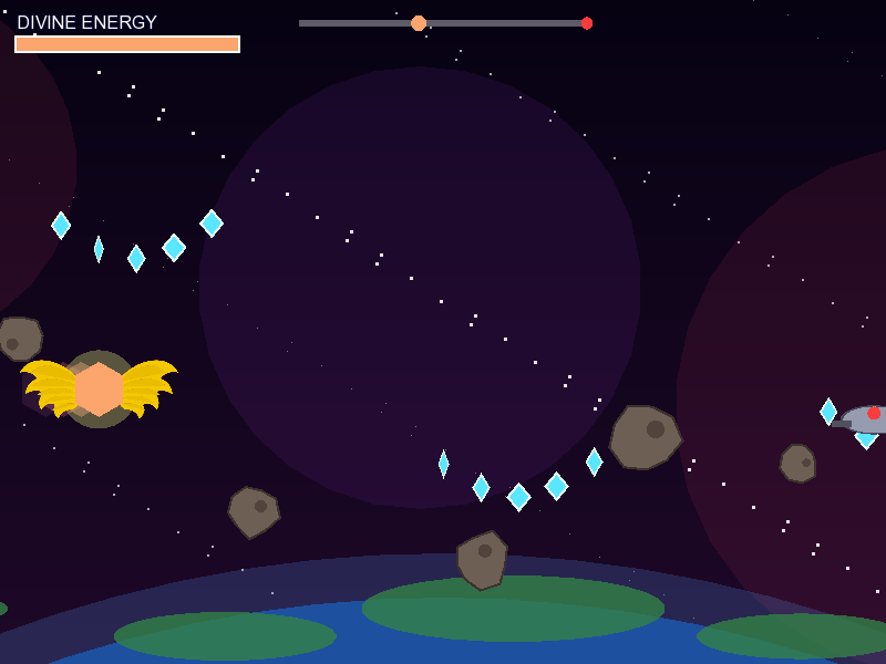The Doomsday Zone: flying through space in the Divine Form past asteroids