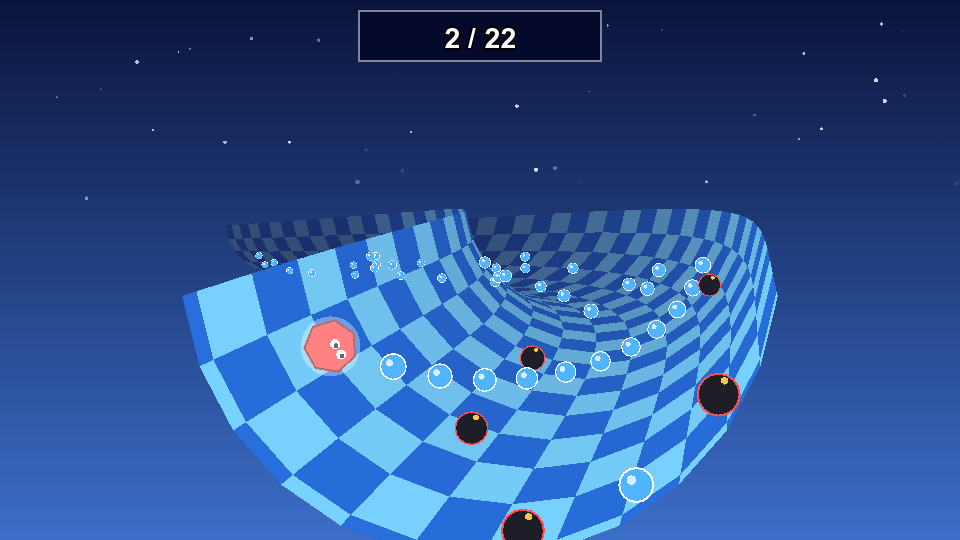 The Special Stage: a twisting checkered half-pipe full of blue orbs and bombs
